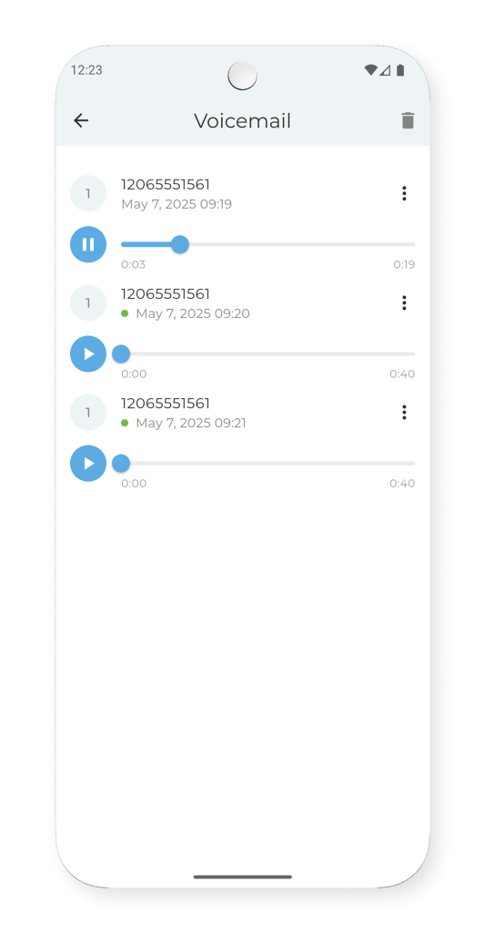 voicemail play message