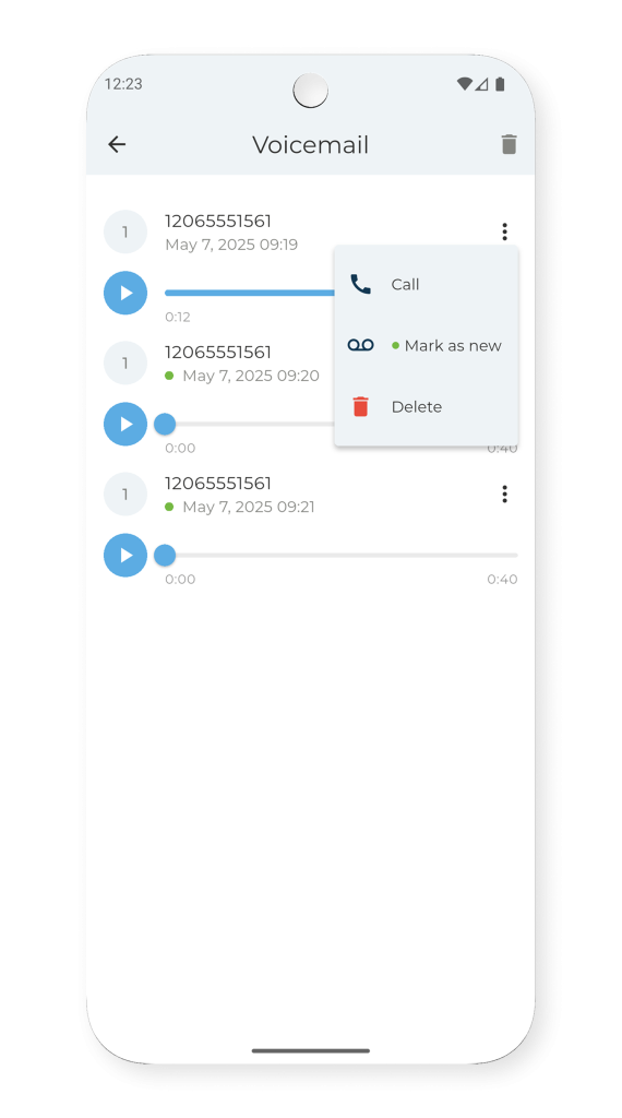 manage voicemail