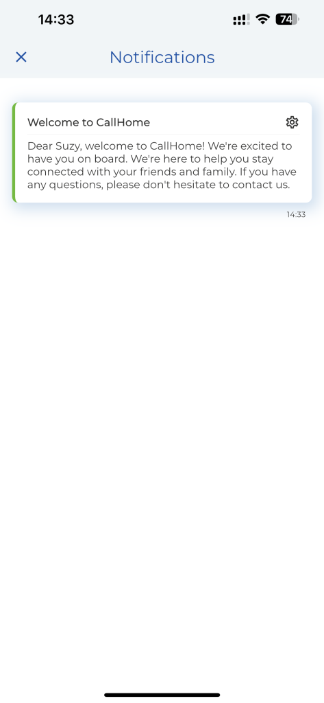 system notification message