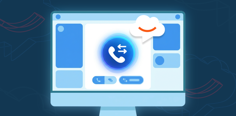 Call screen showing one call "On hold" and a second call "Connected" during an attended transfer